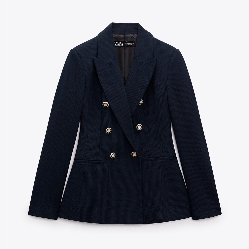 Double Breasted Pique Blazer
